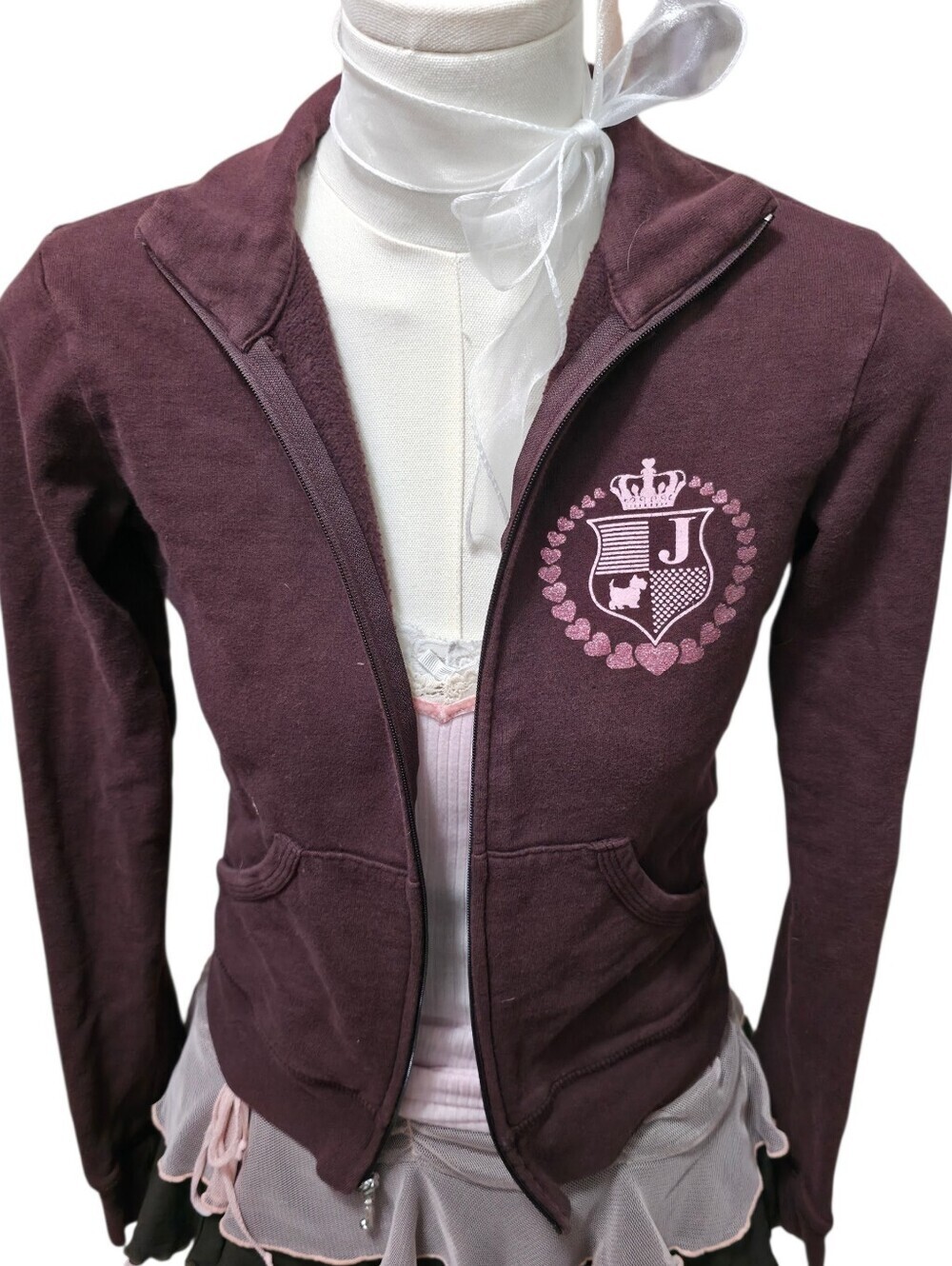 Y2K Juicy couture long sleeve vintage 100% cotton zip up with cool back design - Picture 2 of 6